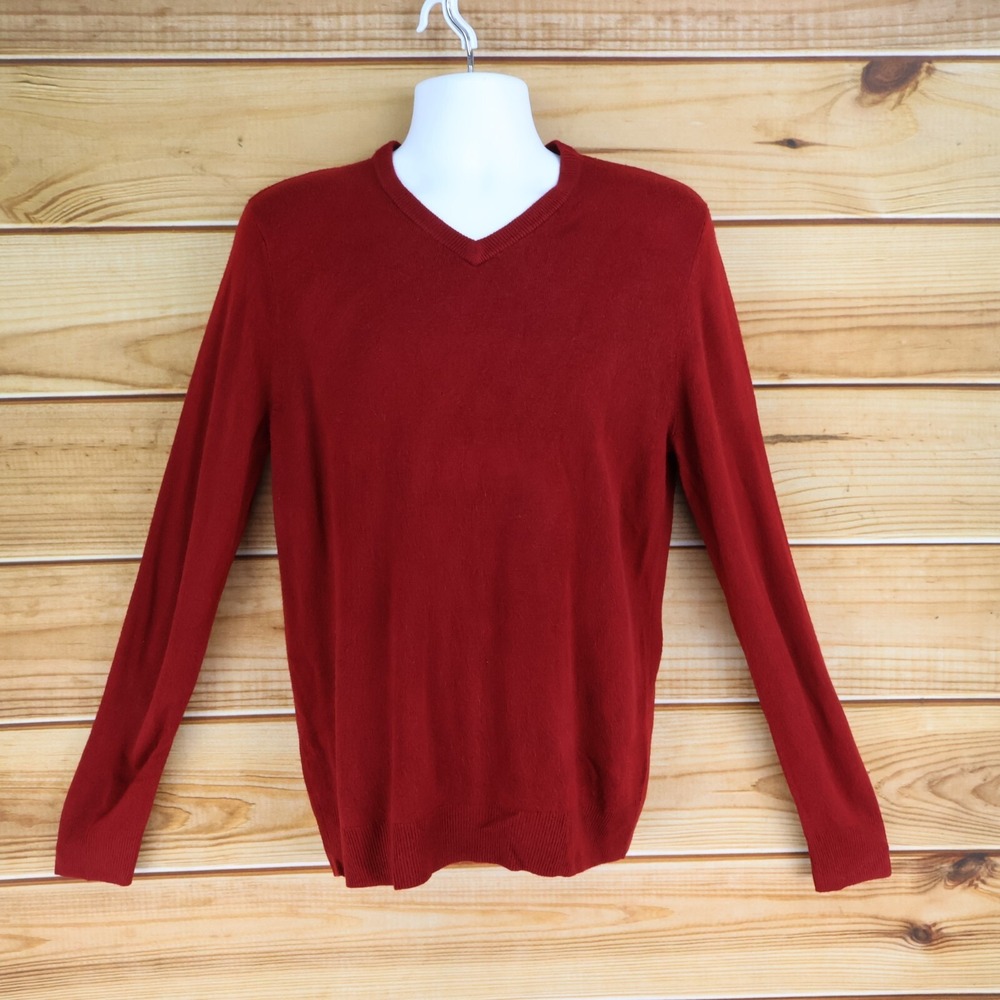 Tricots St Raphael Sweater Pullover Mens‎ Sz M Red V-Neck Tight-Knit Comfortable